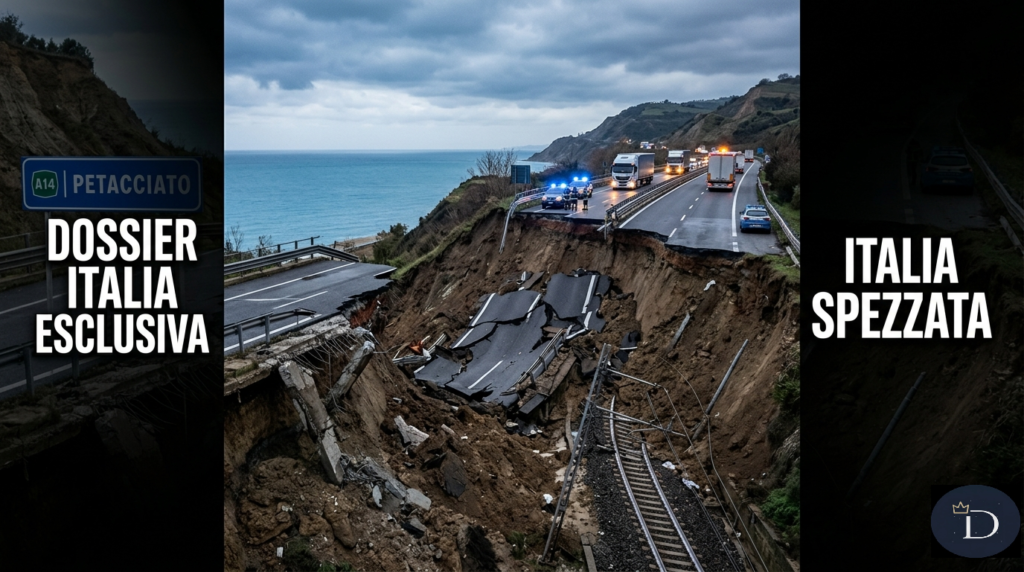 Frana Petacciato A14 autostrada interrotta Italia divisa Dossier Italia