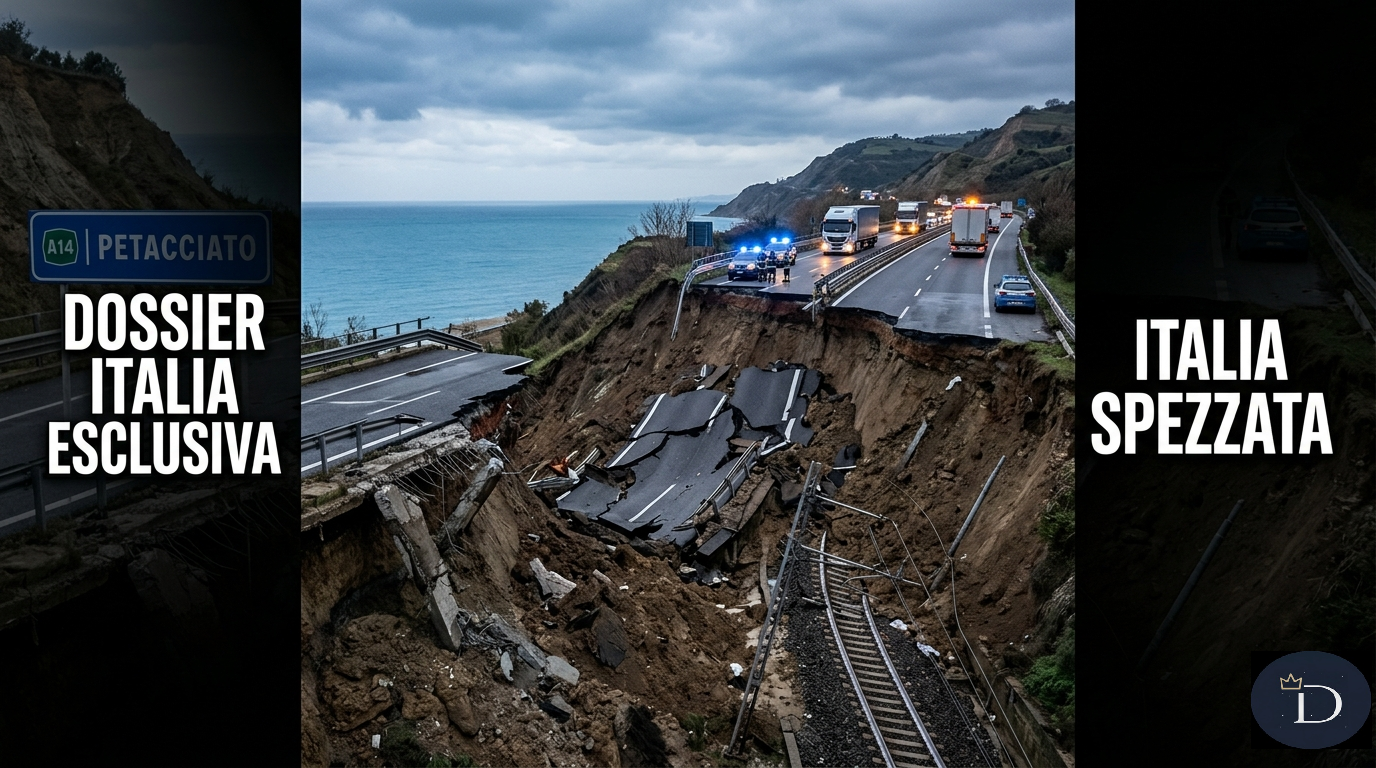 Frana Petacciato A14 autostrada interrotta Italia divisa Dossier Italia